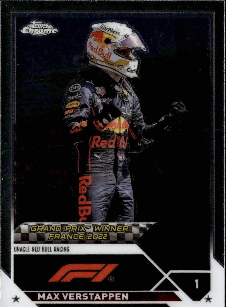 2023 Topps Chrome Formula 1 Base #155 - Grand Prix Winners Max Verstappen - Oracle Red Bull Racing - A