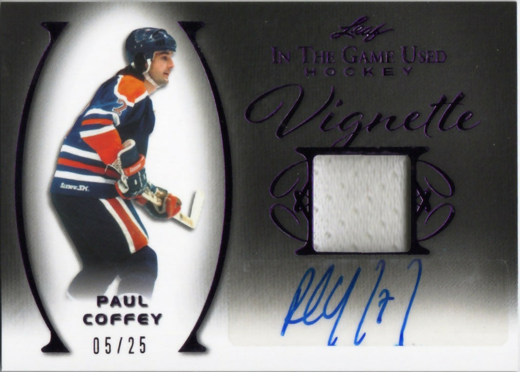 2023 Leaf In The Game Used Hockey - Vignette - Auto :25 #V-PC1 Paul Coffey - A