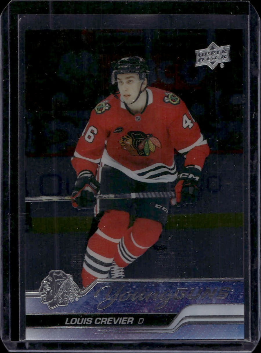 2023-24 Upper Deck Extended Series Hockey - Base - Young Guns - Clear Cut #721 Louis Crevier - Chicago Blackhawks - A