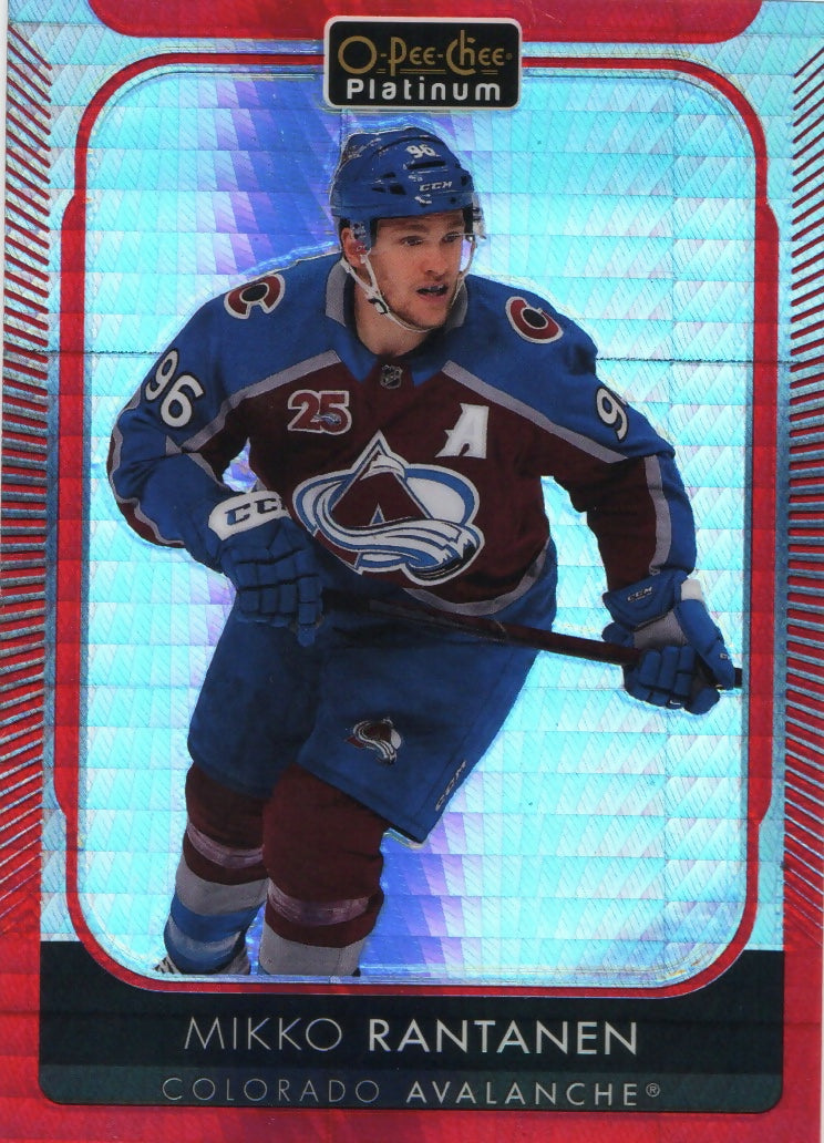 2021-22 Upper Deck O-Pee-Chee Platinum Hockey - Base - Red Prizm :199 #13 Mikko Rantanen - Colorado Avalanche - A