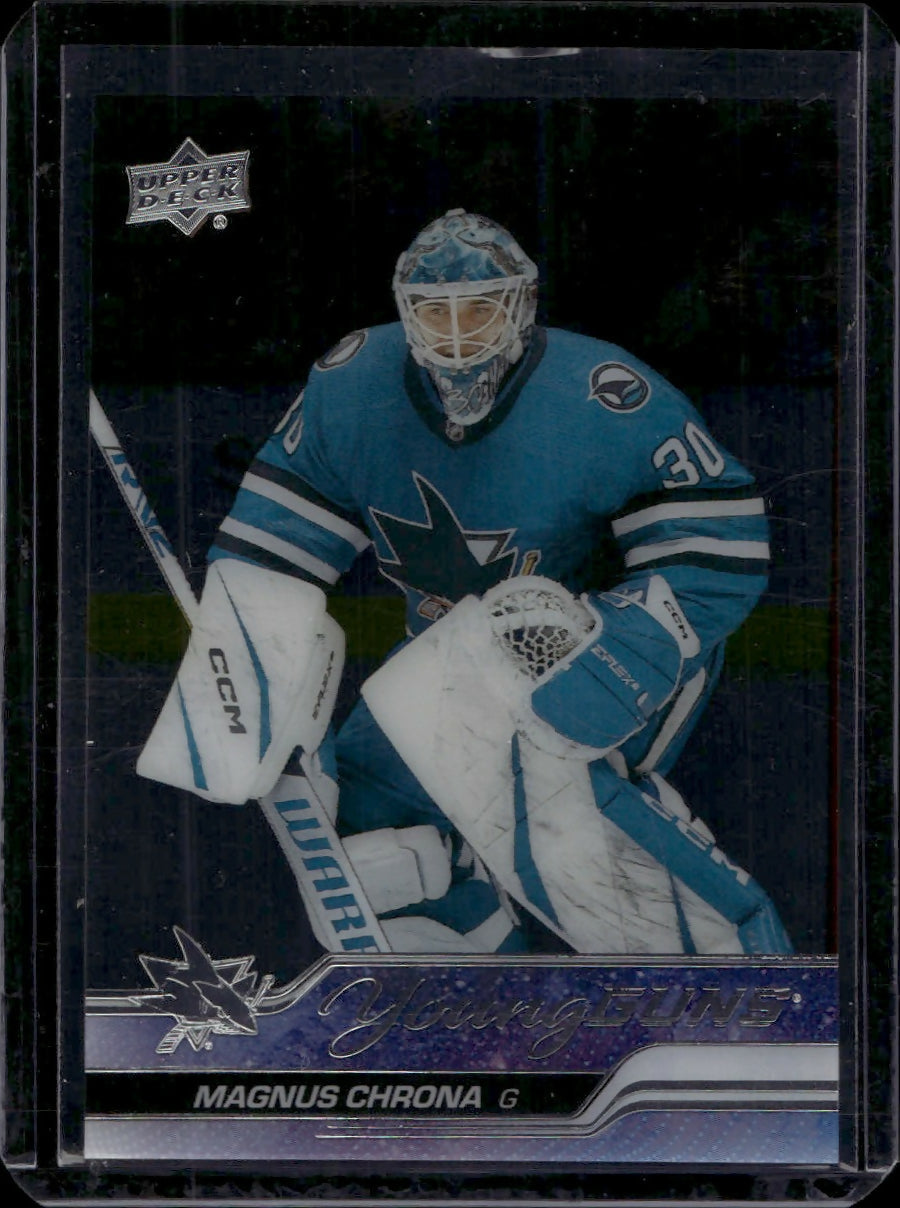 2023-24 Upper Deck Extended Series Hockey - Base - Young Guns - Clear Cut #712 Magnus Chrona - San Jose Sharks - A