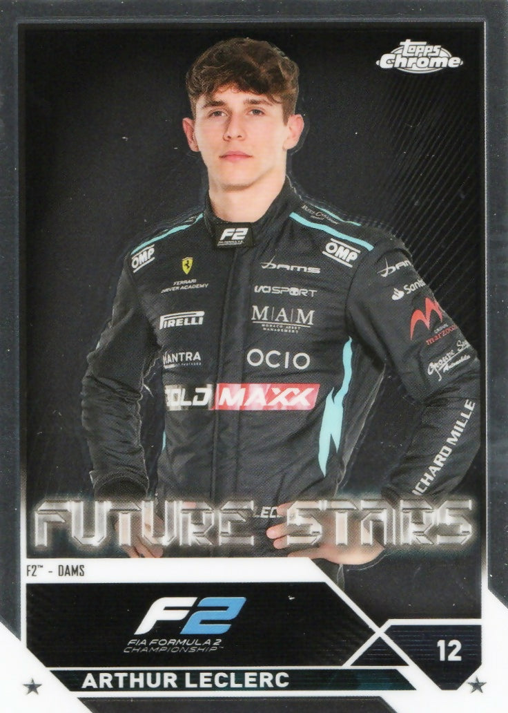 2023 Topps Chrome Formula 1 Base #85 - F2 Drivers Arthur LeClerc - F2 Dams - A