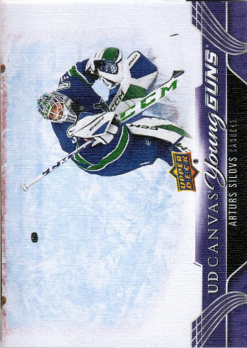 2023-24 Upper Deck Series 2 Hockey - Base - Young Guns - Canvas #C212 Arturs Silovs - Vancouver Canucks