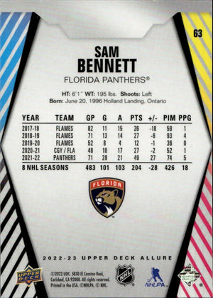 2022-23 Upper Deck Allure Hockey - Base #63 Sam Bennett - Florida Panthers - B
