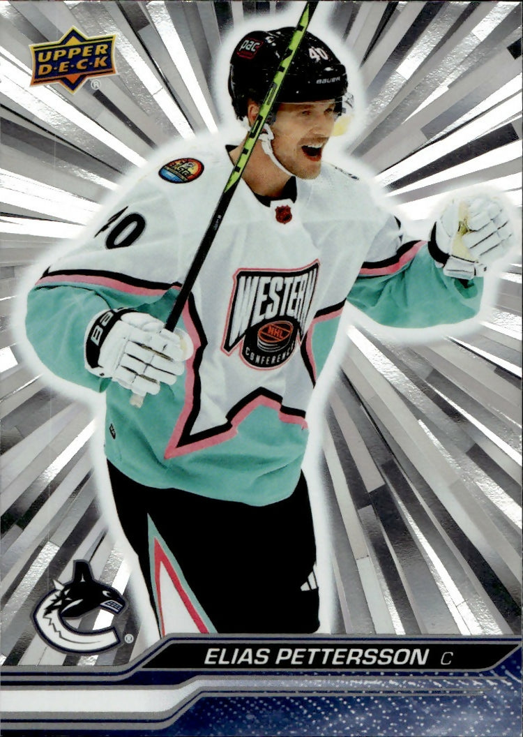 2023-24 Upper Deck Extended Series - Base - Outburst #693 Elias Pettersson - Vancouver Canucks - A