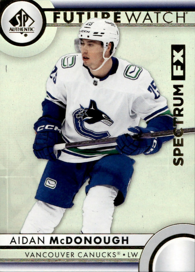 2023-24 Upper Deck SP Authentic Hockey - Future Watch - Spectrum FX #S-65 Aidan McDonough - Vancouver Canucks - A