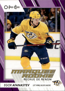 2023-24 Upper Deck O-Pee-Chee Hockey - Base - Purple Boarder - Marquee Rookie :49 #564 Egor Afanasyev - Nashville Predators - A