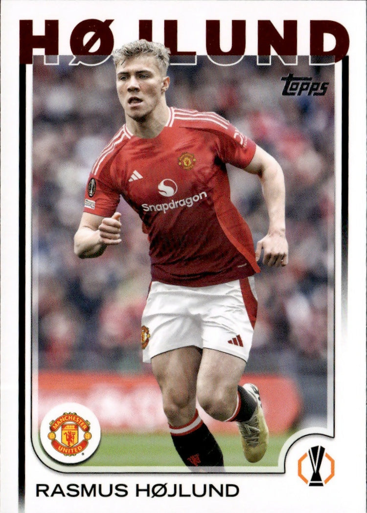 2024-25 Topps UEFA Club Competitions - Base #184 Rasmus Hojlund - Manchester United - A