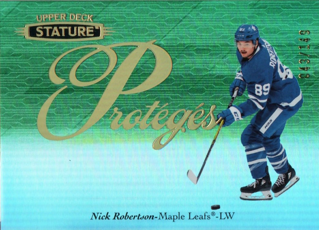 2020-21 Upper Deck Stature - Proteges - Green - 149 #P-40 Nick Robertson - Toronto Maple Leafs - A