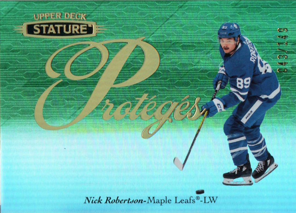 2020-21 Upper Deck Stature - Proteges - Green - 149 #P-40 Nick Robertson - Toronto Maple Leafs - A