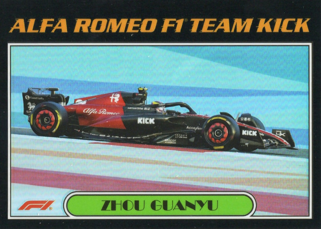 2023 Topps Chrome Formula 1 Autos of 1977 #AU77-ZG Zhou Guanyu - Alfa Romeo F1 Team Kick - A