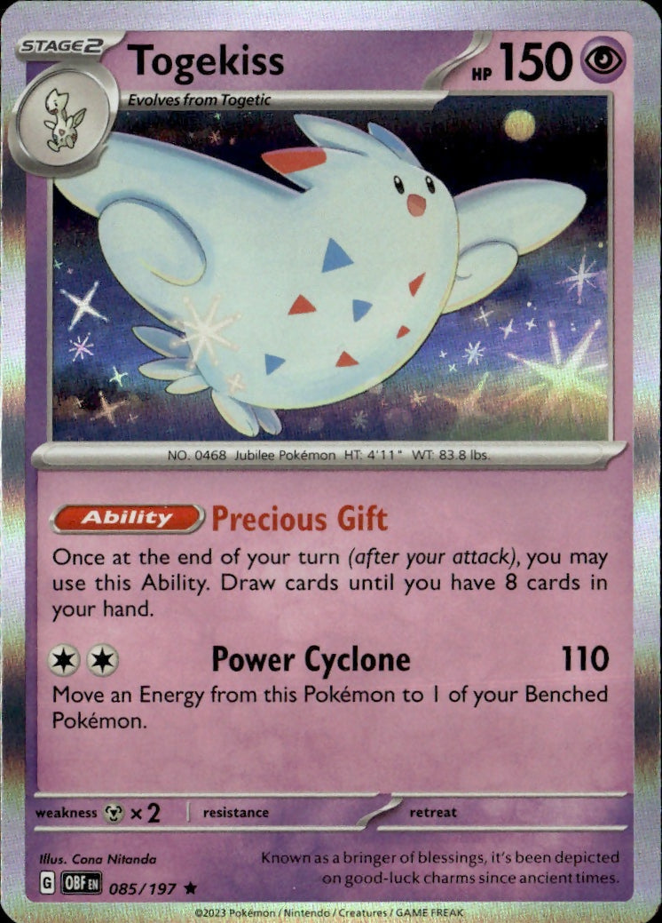 SV03 Obsidian Flames Holo Pokemon #085/197 Togekiss