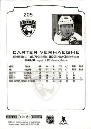 2022-23 Upper Deck O-Pee-Chee Hockey - Base - #205 Carter Verhaeghe - Florida Panthers