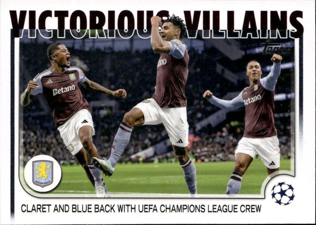 2024-25 Topps UEFA Club Competitions - Base #124 Aston Villa - Victorious Villains - A
