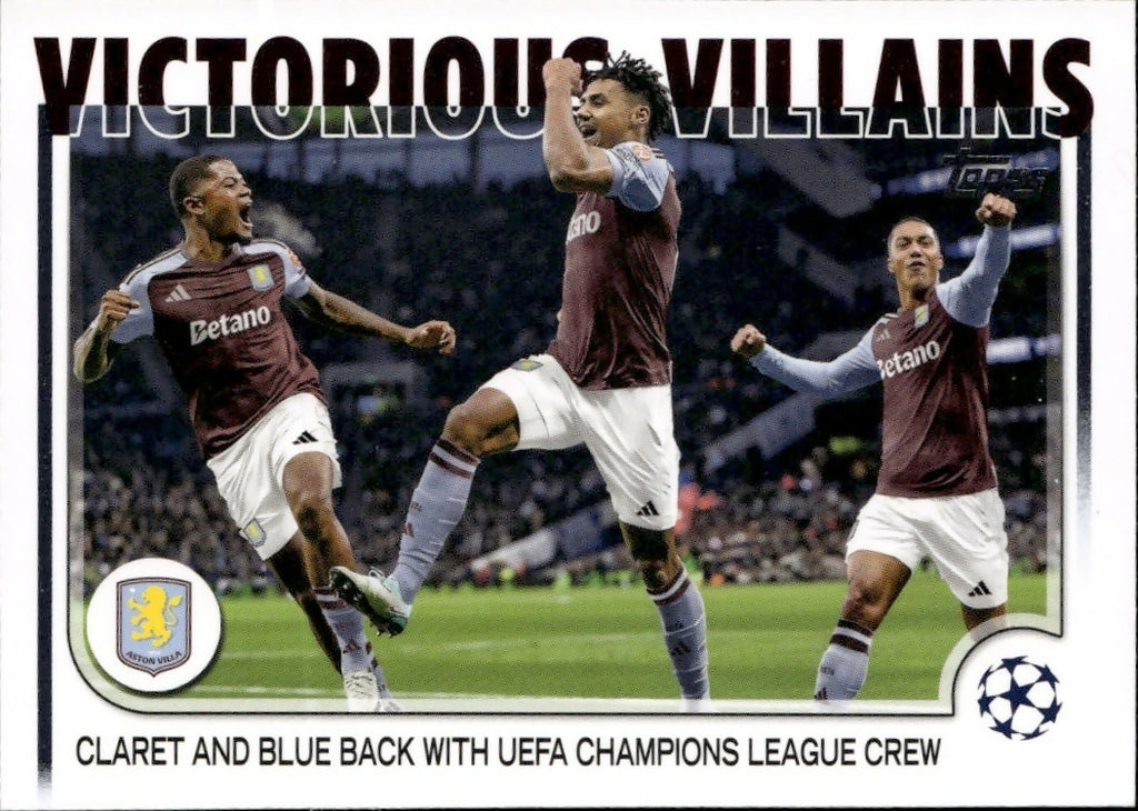 2024-25 Topps UEFA Club Competitions - Base #124 Aston Villa - Victorious Villains - A