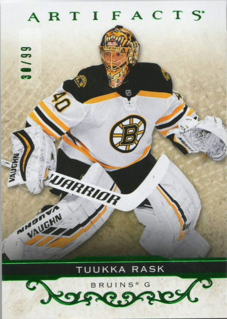 2021-22 Upper Deck Artifacts Hockey - Base - Green /99 #66 Tuukka Rask - Boston Bruins