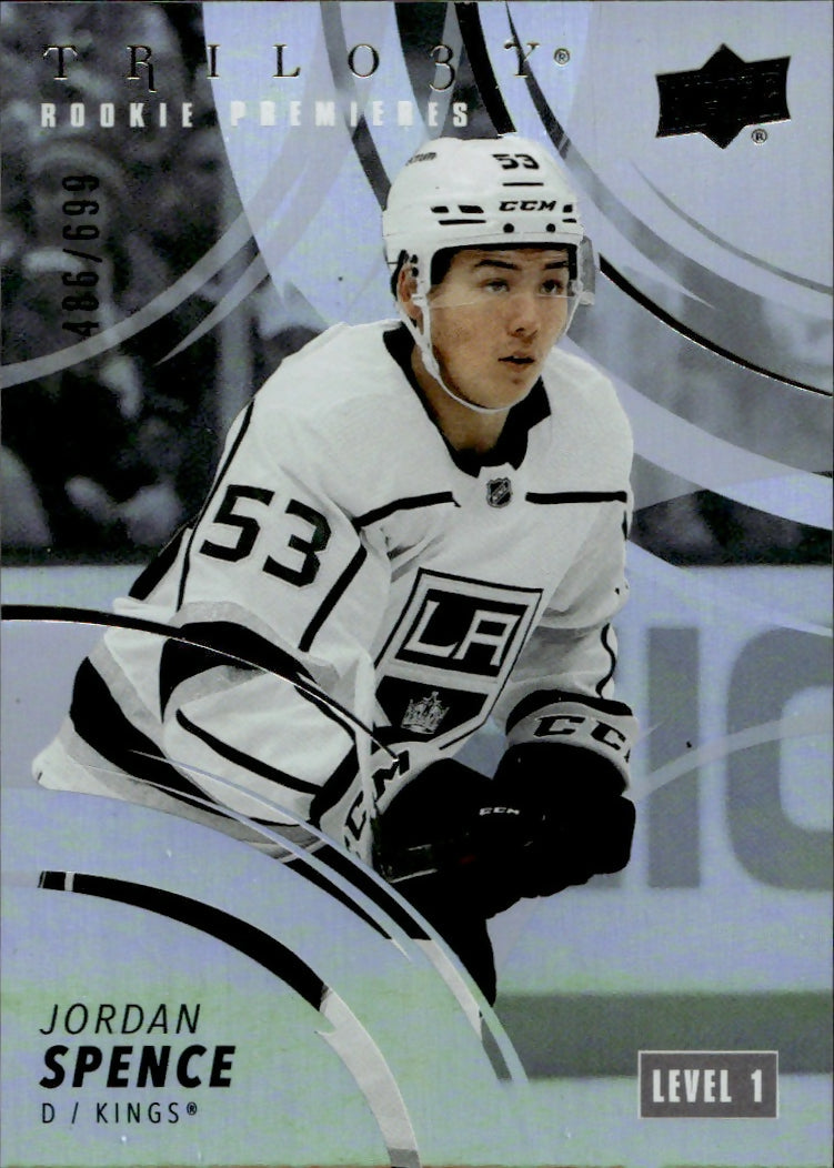 2022-23 Upper Deck Trilogy Hockey - Base - Rookie Premiers Level 1 :699 #163 Jordan Spence - Los Angeles Kings - A