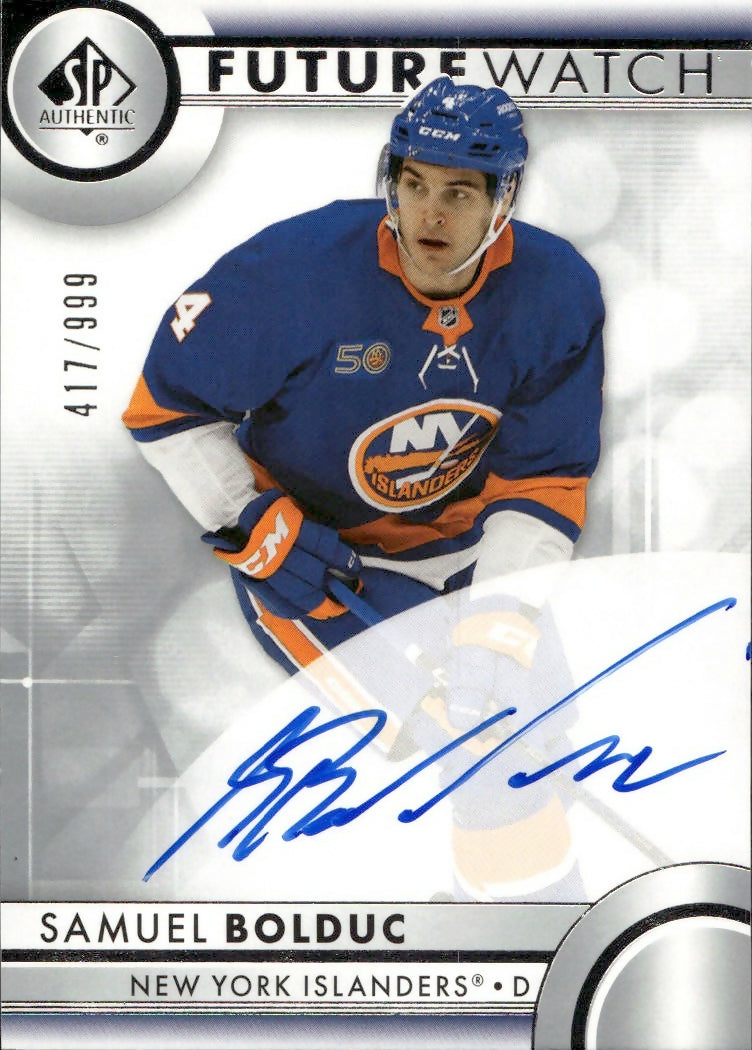 2023-24 Upper Deck SP Authentic Hockey - Base - Autographed Future Watch :999 #126 Samuel Bolduc - New York Islanders - A