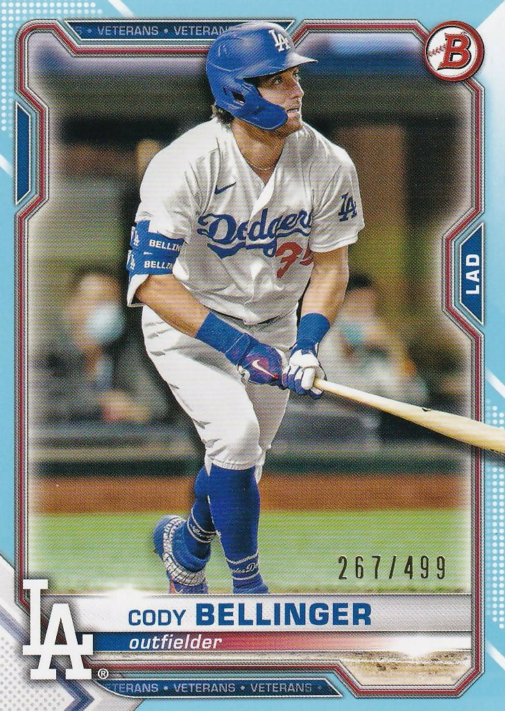 2021 Bowman Sky Blue #80 Cody Bellinger Los Angeles Dodgers