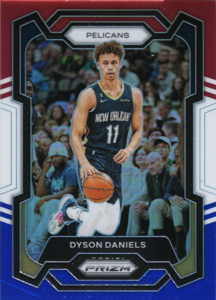 2023-24 Panini Prizm Basketball Base - Red White and Blue Prizm #220 Dyson Daniels, New Orleans Pelicans - A