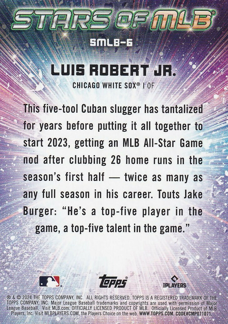 2024 Topps Stars of MLB #SMLB-6 Luis Robert Jr. Chicago White Sox