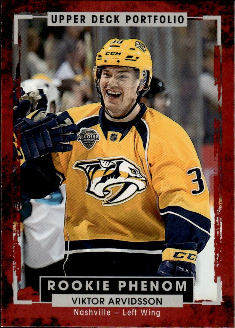 2015-16 Upper Deck Portfolio Hockey - Base - Rookie Color Photos #222 Viktor Arvidsson - Nashville Predators