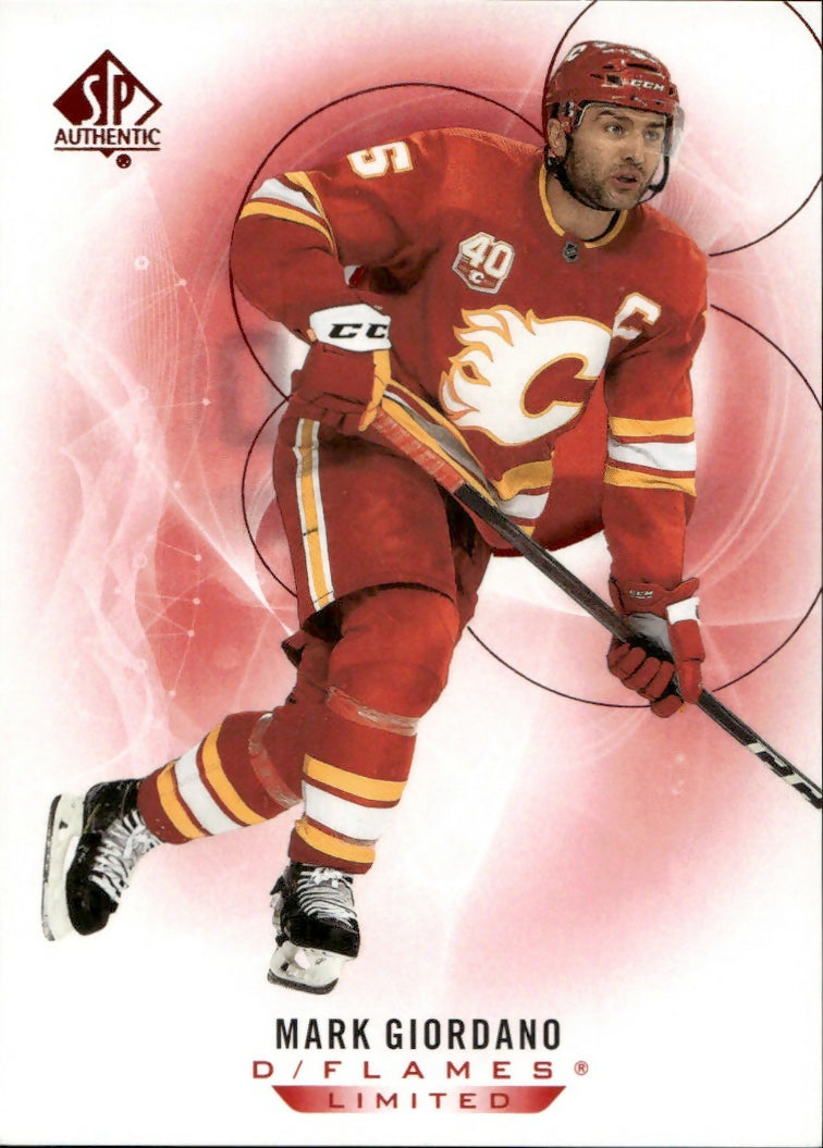 2020-21 Upper Deck Sp Authentic Hockey - Base - Red #42 Mark Giordano - Calgary Flames - A