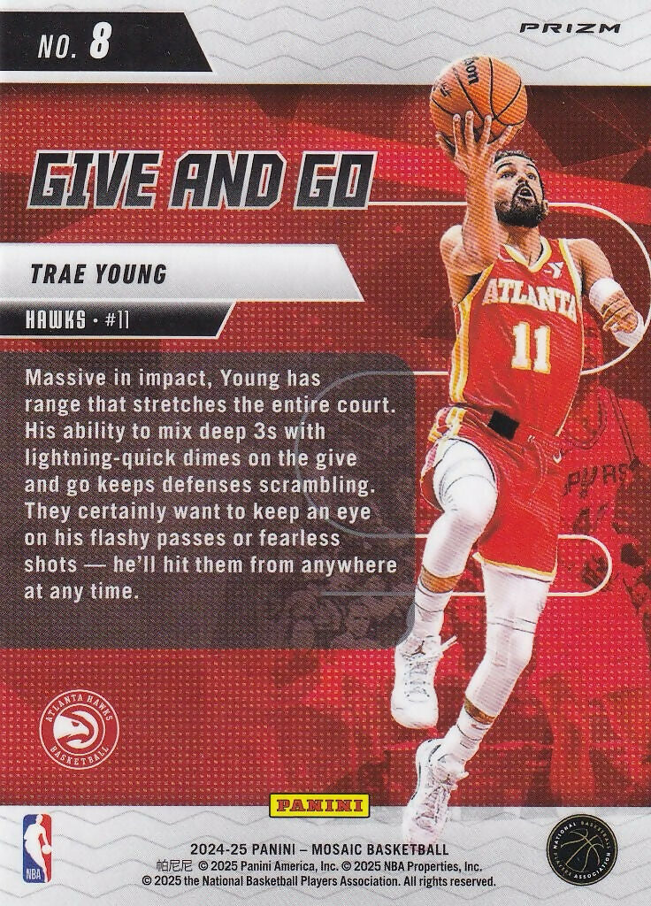 2024-25 Panini Mosaic Give and Go Mosaic Green #8 Trae Young Atlanta Hawks