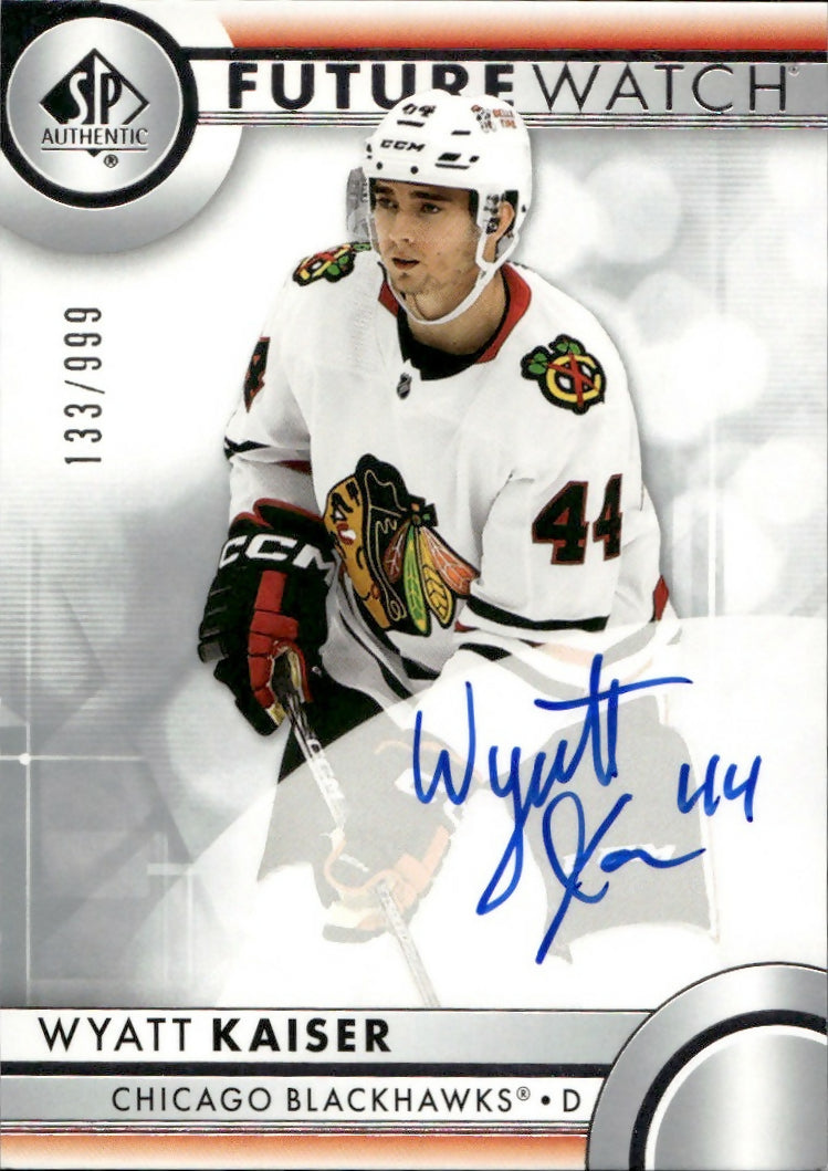 2023-24 Upper Deck SP Authentic Hockey - Base - Autographed Future Watch :999 #137 Wyatt Kaiser - Chicago Blackhawks - A