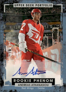 2015-16 Upper Deck Portfolio Hockey - Base - Autographs - Rookie Color Photos #210 Andreas Athanasiou - Detroit Red Wings