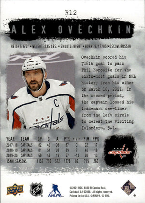 2020-21 Upper Deck Sp Authentic Hockey - 2000-01 Retro #R12 Alex Ovechkin - Washington Capitals