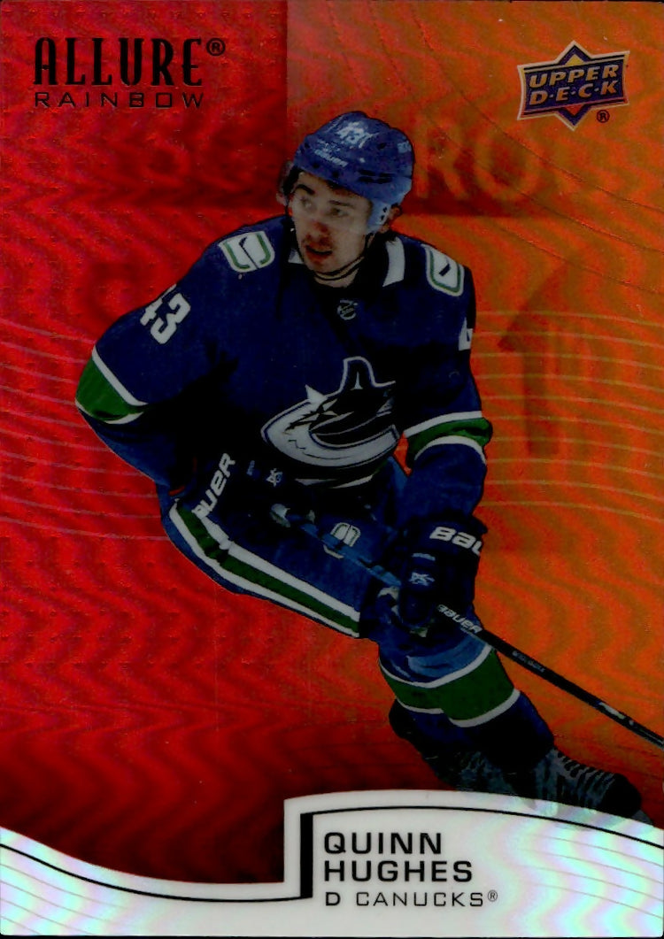 2021-22 Upper Deck Allure Hockey - Rainbow - Red Orange #R-78 Quinn Hughes - Vancouver Canucks - A