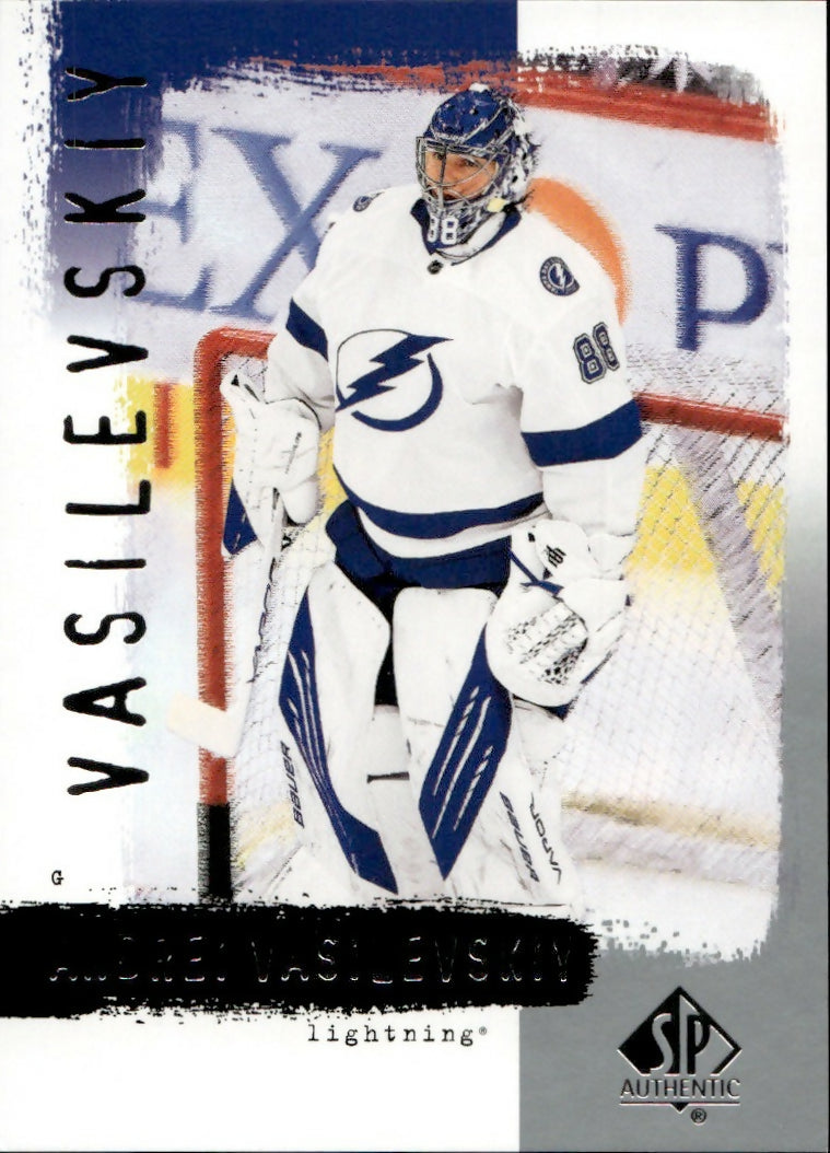 2020-21 Upper Deck Sp Authentic Hockey - 2000-01 Retro #R100 Andrei Vasilevskiy - Tampa Bay Lightning - A