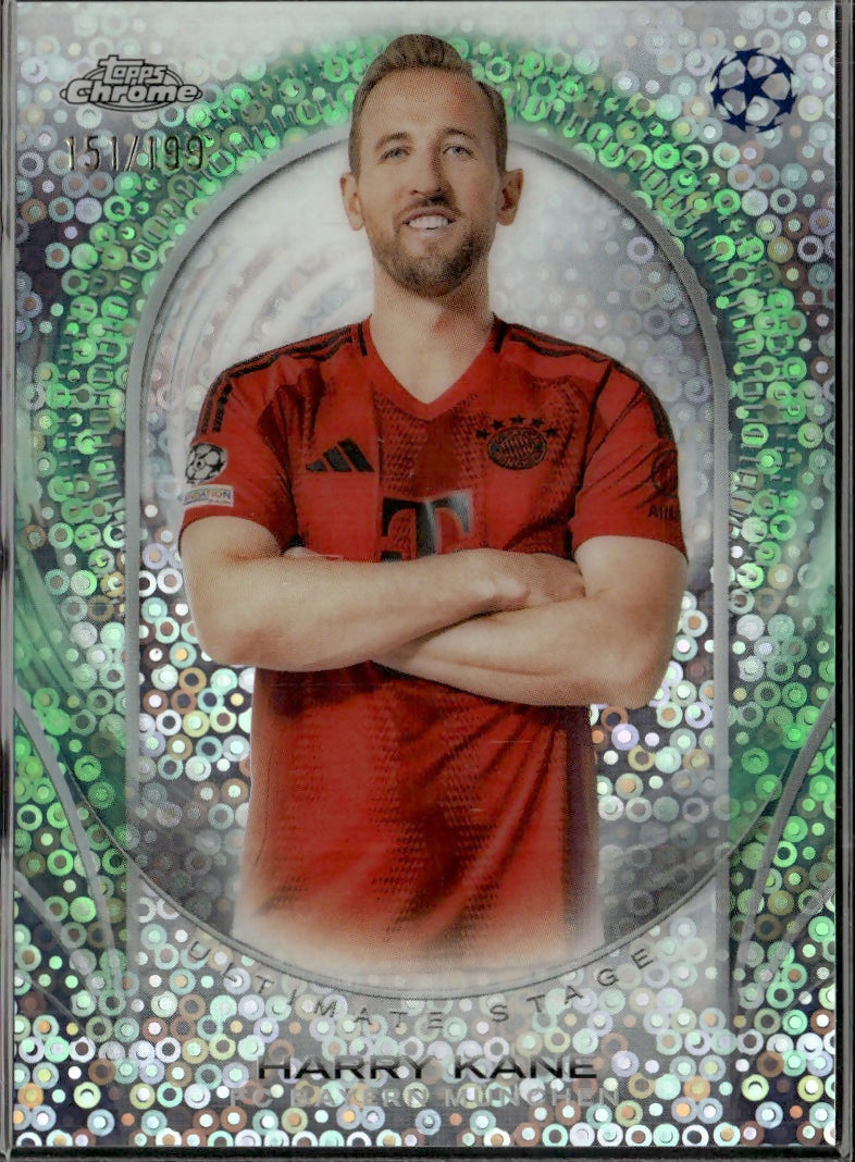 2024-25 Topps UEFA Club Competitions - Ultimate Stage Chrome - Green Refractor :199 #USC-1 Harry Kane - FC Bayern Munchen - A