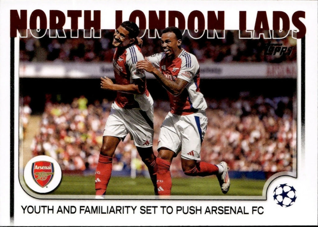 2024-25 Topps UEFA Club Competitions - Base #187 Arsenal FC - North London Lads - A
