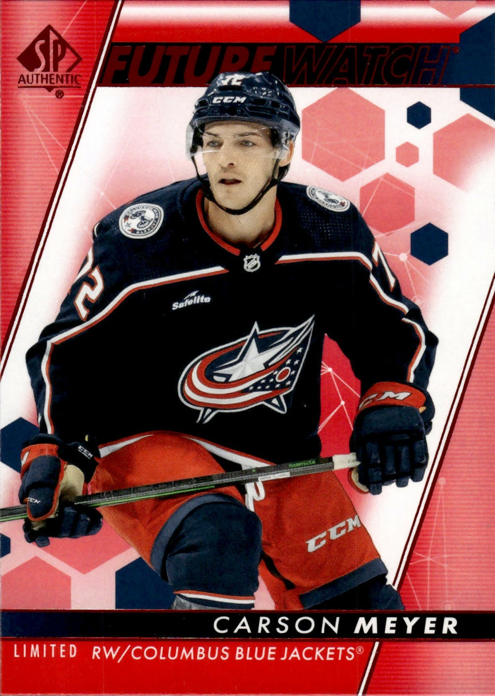 2022-23 Upper Deck SP Authentic Hockey - Base - Limited Red - Future Watch #179 Carson Meyer - Columbus Blue Jackets