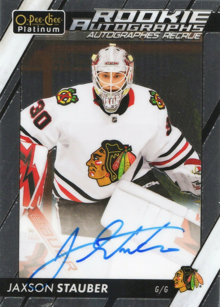 2023-24 Upper Deck O-Pee-Chee Platinum Hockey - Base - Marquee Rookie - Auto #R-JS Jaxson Stauber - Chicago Blackhawks - A