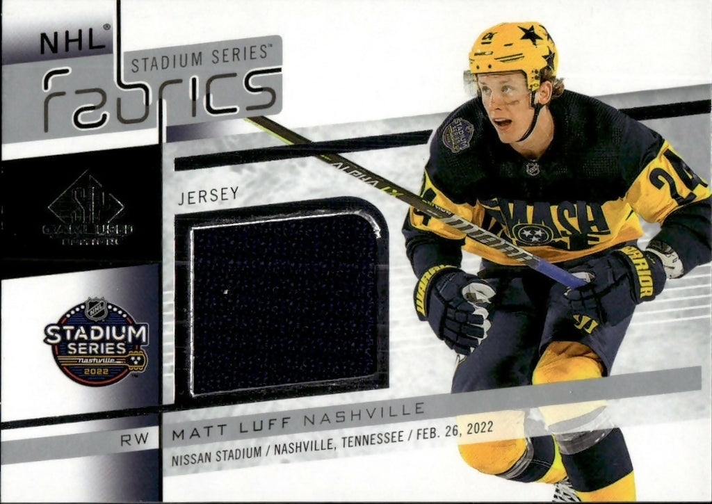 2022-23 Upper Deck SP Game Used Hockey - Stadium Series Fabrics #STS-8 Matt Luff - Nashville Predators - A