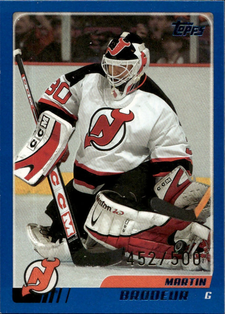 2003-04 O-Pee-Chee - Base - Blue :500 #158 Martin Brodeur - New Jersey Devils - A
