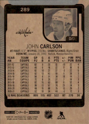 2021-22 Upper Deck O-Pee-Chee Hockey - Base #289 John Carlson - Washington Capitals