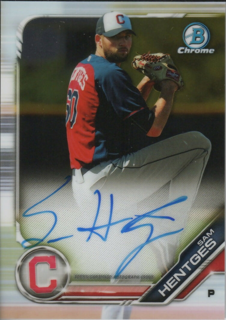 2019 Bowman Chrome Baseball - Prospects Autographs #CPA-SHE Sam Hentges - Cleveland Indians - A