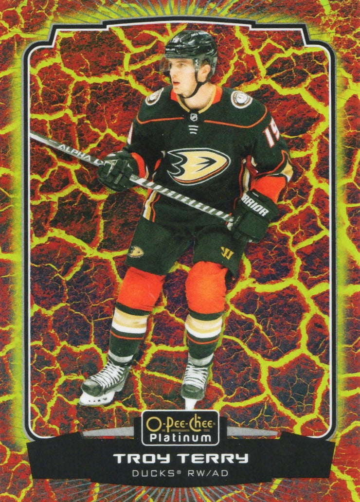2022-23 Upper Deck O-Pee-Chee Platinum Hockey - Base - Hot Magma :499 #81 Troy Terry - Anaheim Ducks - A