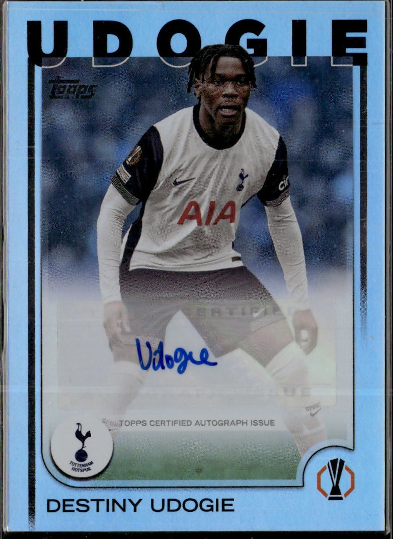 2024-25 Topps UEFA Club Competitions - Base - Auto #A-DU Destiny Udogie - Tottenham Hotspur - A