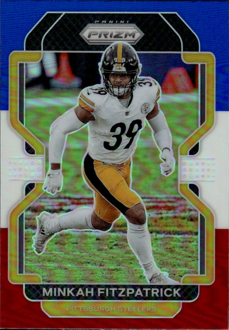 2021 Panini Prizm Football Base - Red White And Blue Prizm #256 Minkah Fitzpatrick Pittsburgh Steelers - A