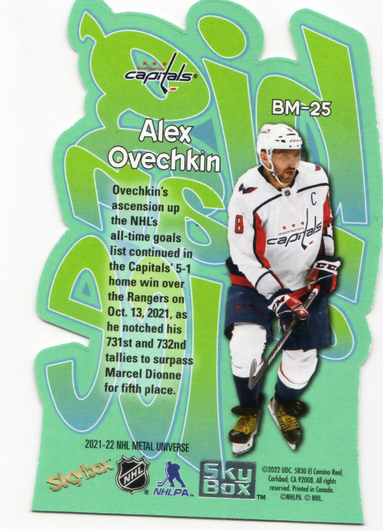 2021-22 Upper Deck Skybox Metal Universe Hockey - Big Man On Ice #BM-25 Alex Ovechkin - Washington Capitals - B