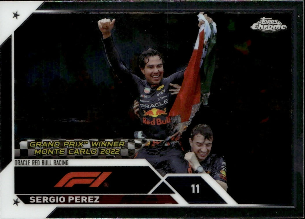 2023 Topps Chrome Formula 1 Base #150 - Grand Prix Winners Sergio Perez - Oracle Red Bull Racing - A