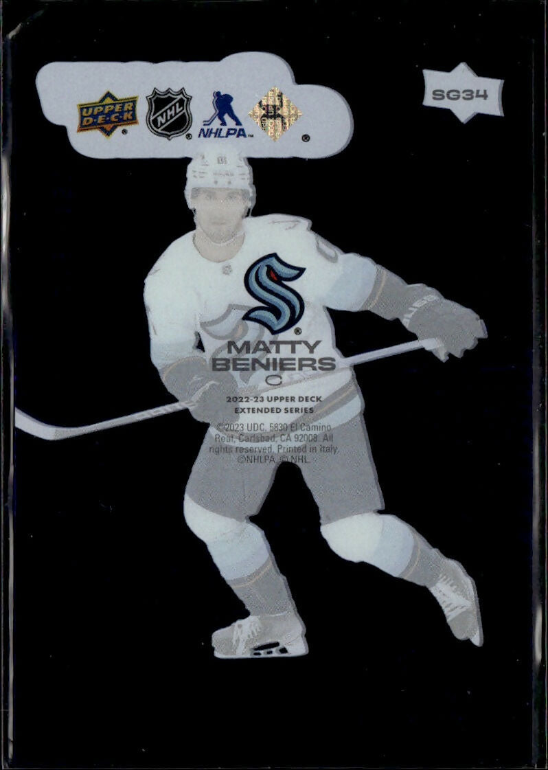 2022-23 Upper Deck Smooth Grooves Sapphire #SG34 Matty Beniers Seattle Kraken