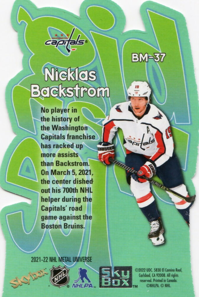 2021-22 Upper Deck Skybox Metal Universe - Big Man On ice #BM-37 Nicklas Backstrom - Washington Capitals - B