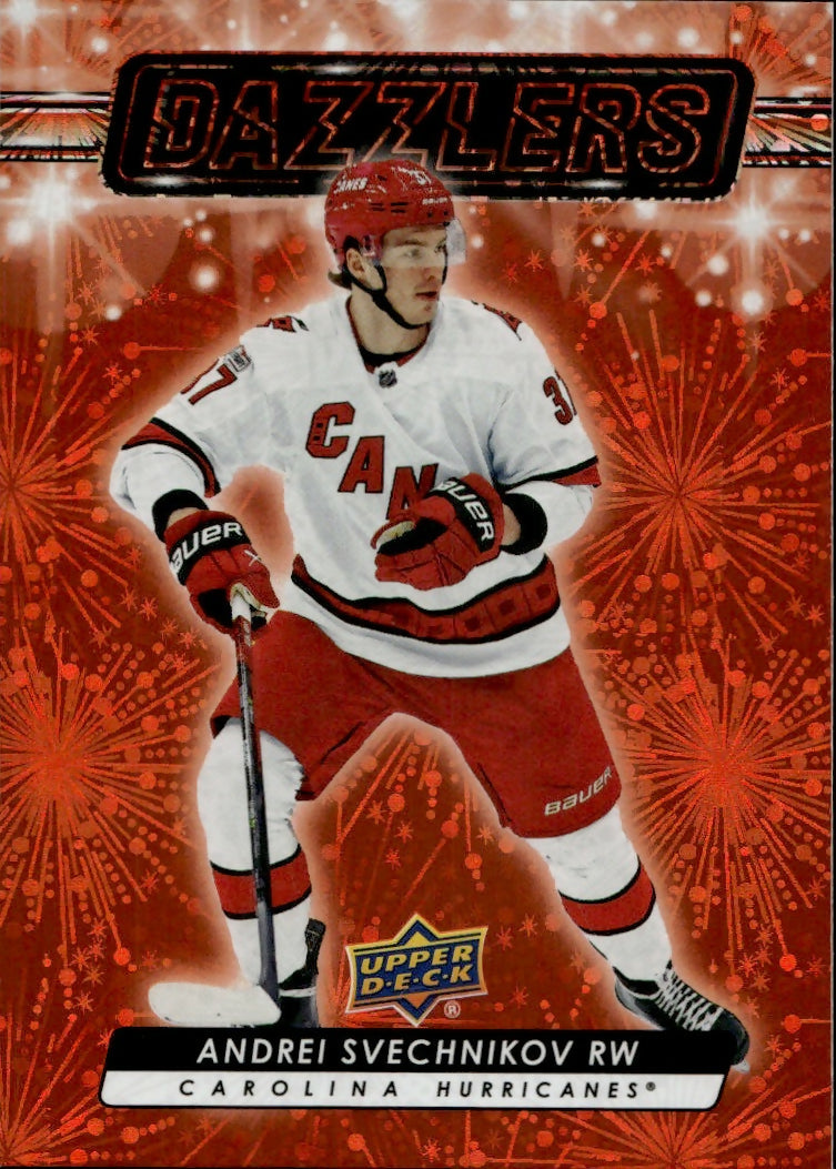 2023-24 Upper Deck Series 2 Hockey - Dazzlers - Orange #DZ-93 Andrei Svechnikov - Carolina Hurricanes - A