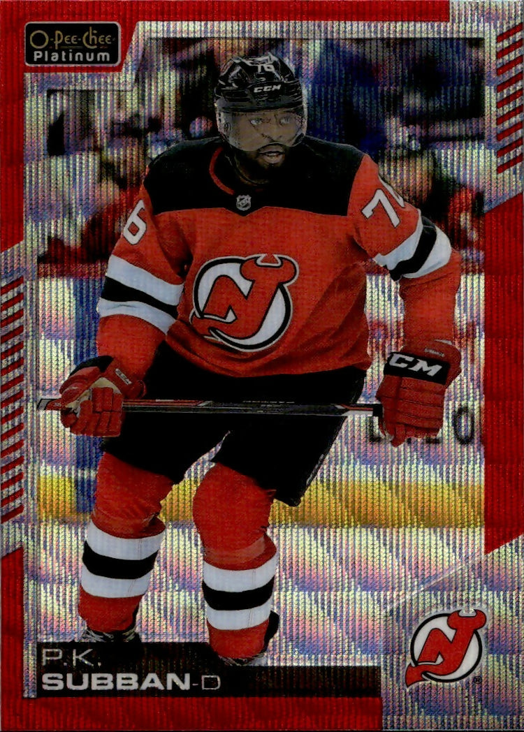 2020-21 Upper Deck O-Pee-Chee Platinum - Base - Red Surge #54 P.K. Subban - New Jersey Devils - A